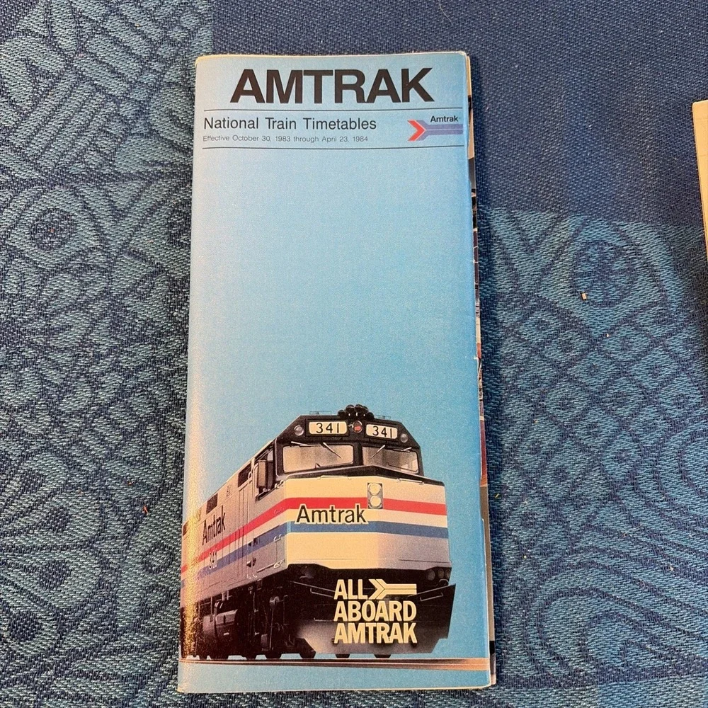 Vintage 1983 Amtrak National Train Timetables Schedule October 30 April 23 1984